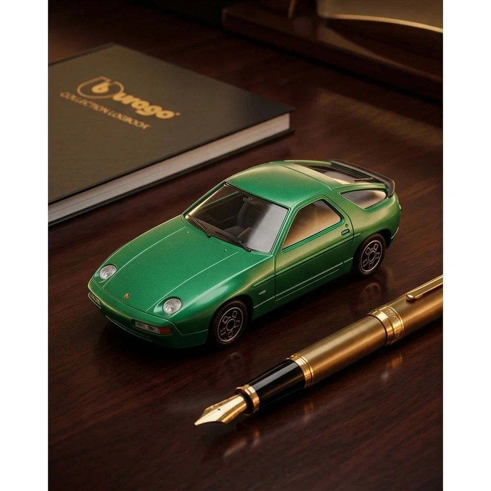 Bburago Porsche 928 Green Diecast Car 1/43 Vintage 1980s Made in Italy 4191